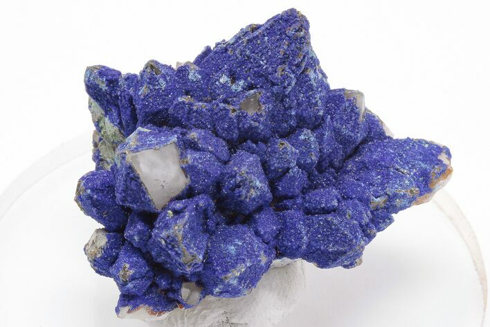 Vivid-Blue Azurite Encrusted Quartz Crystals - China #197095
